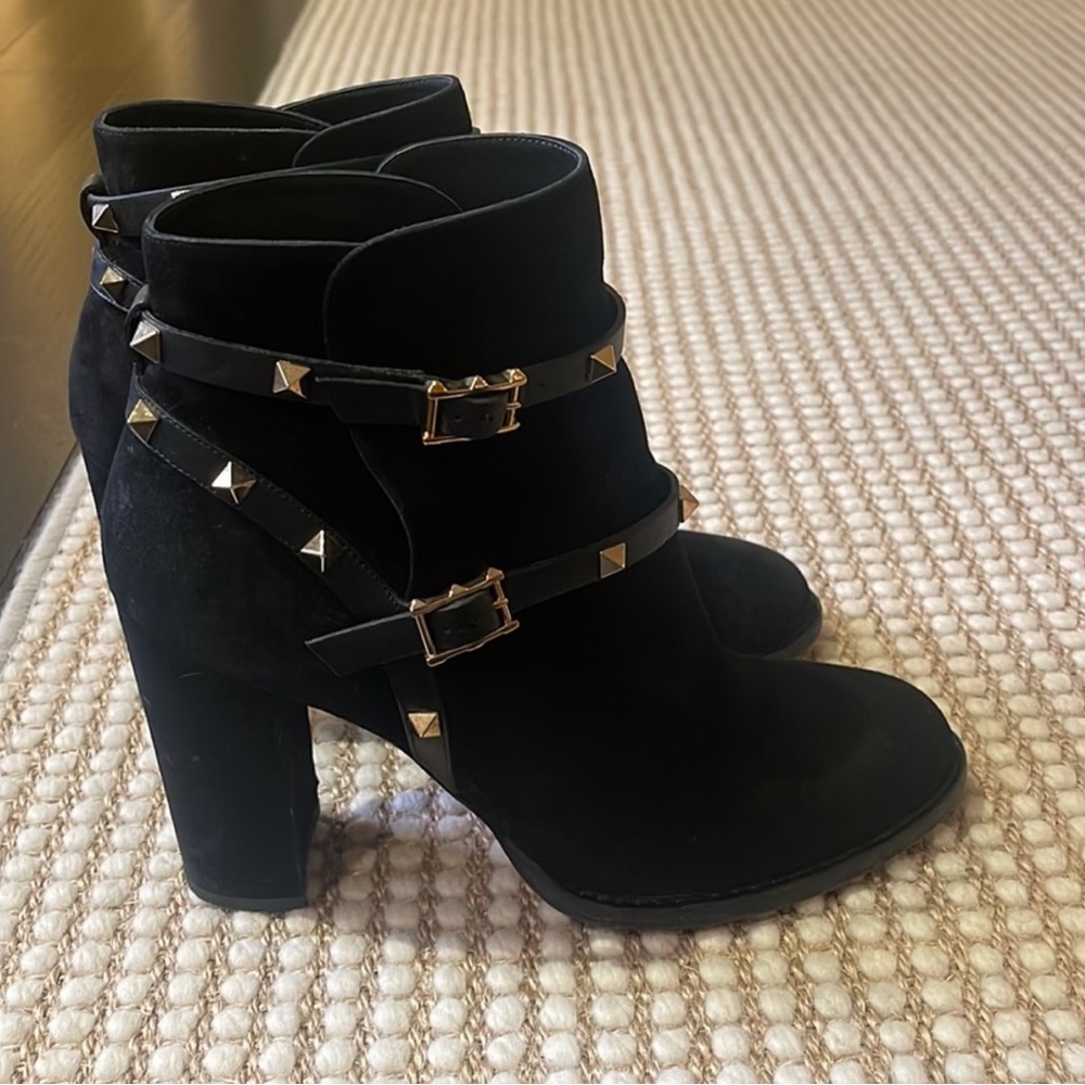 Valentino rock stud suede boots